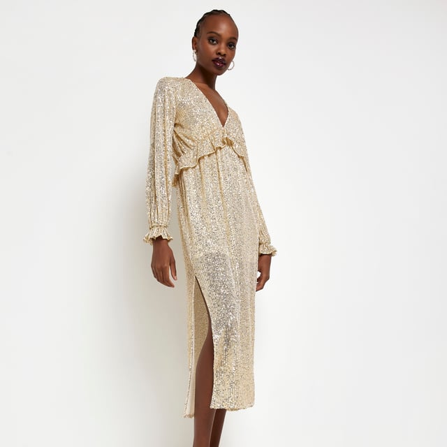 Frill bodycon midi dress store