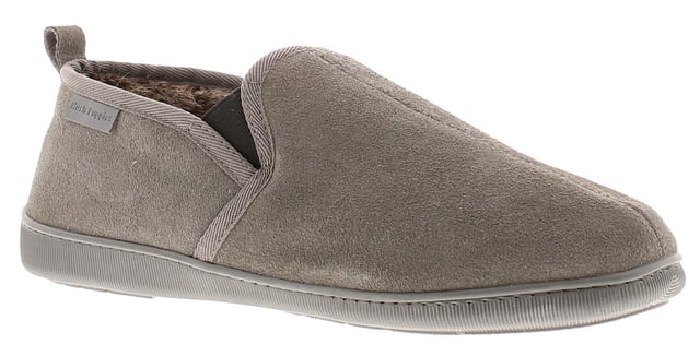 Men's Suede slippers from Hush Puppies - the Arnold. In classic slip on styling with cosy faux fur lining and sock keeps you comfy all day whilst the indoor/outdoor sole is flexible and hardwearing. Comes in a gift box for the perfect present