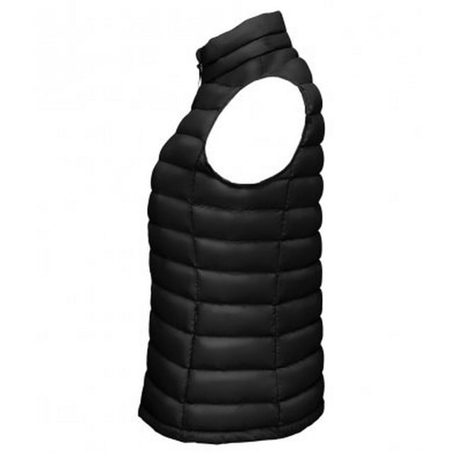 90% down/10% feather padding. Nylon outer. Polyamide lining. Showerproof. Stand up collar. Full length low profile zip with chin guard and inner zip guard. Two front zip pockets. Two inner pockets. Open hem. Packs in to an unbranded bag. Unbranded size label.