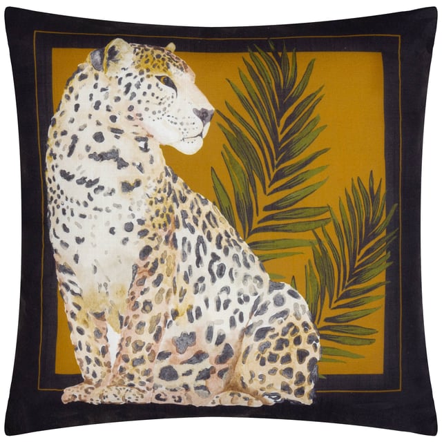 Elevate your outdoor space with the Leopardis Cat Outdoor Cushion, where artistry meets functionality. Designed with a subtly refined texture, the soft-touch material has been specially treated for outdoor durability. This water-resistant cushion is easy to wipe clean, making it as practical as it is elegant. Its hand-painted motif is set against a backdrop that beautifully complements any outdoor setting. Complete with a sleek contrasting border, this luxe cushion lends an air of sophistication and detail, ensuring it stands out as a statement piece while harmonising with your stylish outdoor décor.