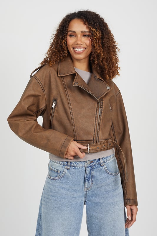 Brave soul leather jacket womens online