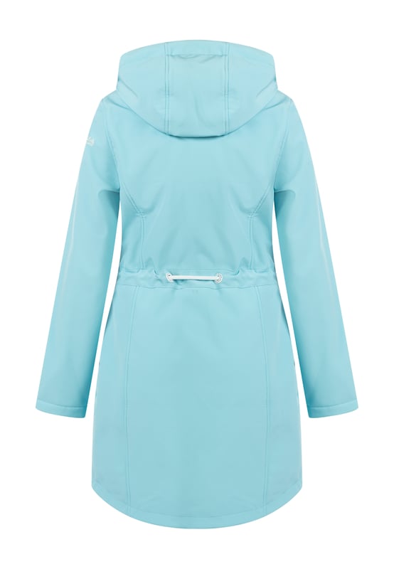 Geen vulling  Overtuig jezelf van deze sportieve, chique softshell jas van Schmuddelwedda. Het model is ademend, wind- en waterafstotend en scoort met een stijlvolle lengte die goed over het zitvlak valt en met een tailleband tot aan het figuur kan worden opgetrokken. Bijzonder opmerkelijk zijn de twee praktische zakken en de vele liefdevol doordachte details zoals de voor Schmuddelwedda typische koorden, borduursels, reliëfoogjes en koordstoppers.  softshell jas