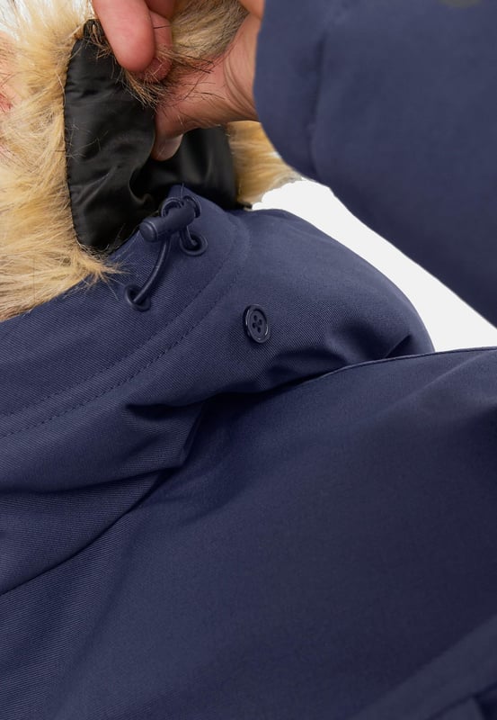 Zwart Imitatiebont Lange Warme Winter Herenjas met Capuchon – NL