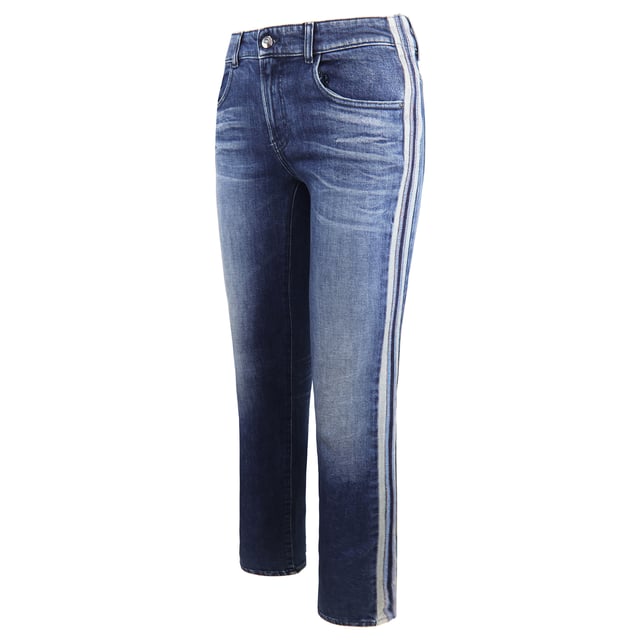 Emporio Armani Regular Fit Distressed Blue Stripe Jeans 6Z2J13 2D1UZ 0941