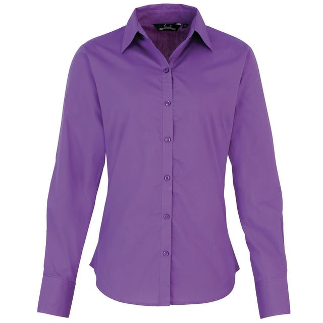 65% Polyester, 35% Cotton. Fabric: Poplin. Design: Plain. Fastening: Button-Down. Neckline: Collared. Cuff: Double Button. Sleeve-Type: Long-Sleeved. Hem: Rounded. 2 Back Darts. Sustainability: Amfori, BCI Approved, REACH, Sedex, WRAP Certified. 6 UK: 31 in. 8 UK: 33 in. 10 UK: 35 in. 12 UK: 37 in. 14 UK: 39 in. 20 UK: 45 in. 22 UK: 47 in. 24 UK: 49 in. 26 UK: 51 in. 28 UK: 53 in. 18 UK: 43 in. 16 UK: 41 in. 30 UK: 55 in.