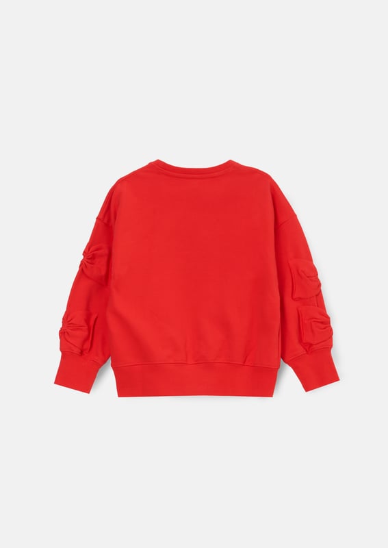 Un-bow-lievable! You are going to love our new supersoft sweat in rich crimson   with self jersey bows. Looks inc ible pai  with our tartan mesh skirt. Take a bow….