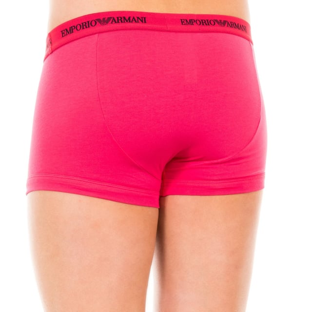 Pack-2 Retro Boxers Emporio Armani.
 Made of elastic cotton.
 Matching elastic rubber waistband, with the brand's name and logo embroidered consecutively in contrast.
 Comfortable and breathable fabric.
 Anatomical front, with the ability to hold without squeezing.
 Seams seen in tone.
 Composition: 95% Cotton, 5% Elastane
 Care:
-Wash at max temperature. 40ºC.
 -Do not use bleach.
 -Supports dry cleaning.
 -Allows you to use a dryer.
 -Iron at max temperature. 130ºC.