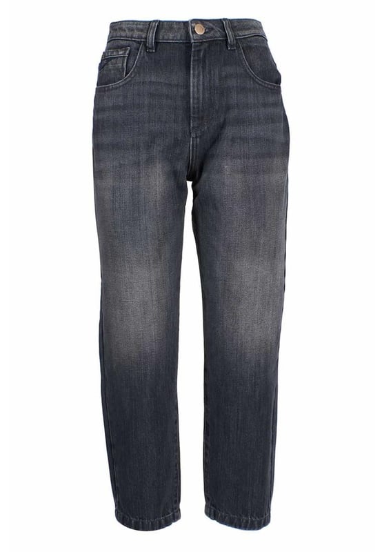 Damen Jeans mit hoher Taille.
  Farbe: Schwarz.
  Reissverschluss.
  Funf Taschen.
  Hergestellt aus bequemem Baumwollstoff.