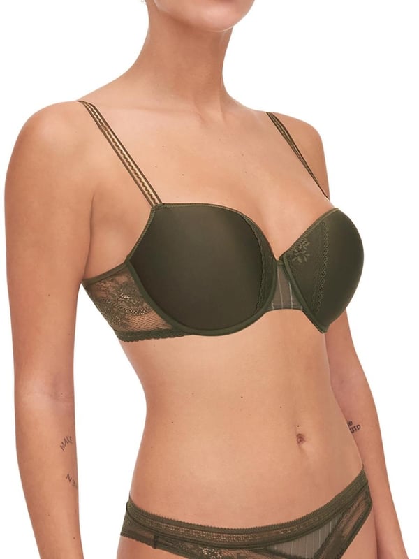 Passionata Maddie Half Cup Memory Bra. With memory foam cups, lace inlay and striped tulle. The product is recommended hand-wash only..