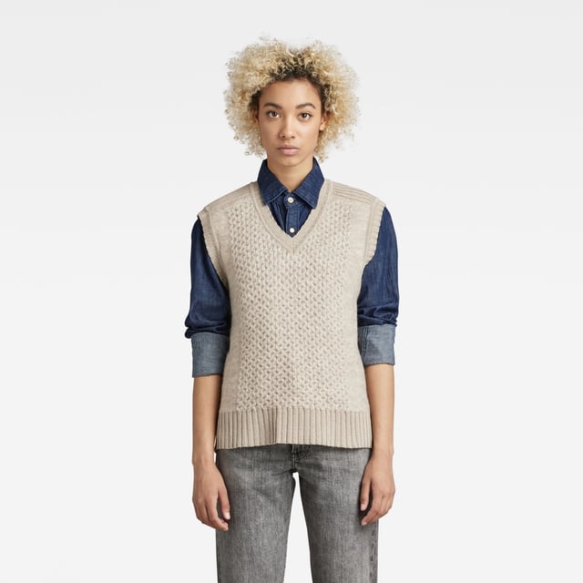 G Star RAW Knitted Slipover Vest Structure Loose