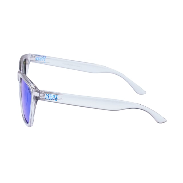 Must Have unisex sunglasses with a square design and polycarbonate frame, perfect for a modern and long-lasting style.

 Equipped with UV 400 protection polarized lenses, they block 100% of UVA and UVB rays, providing clear vision and reducing glare in bright environments.

 Its square shape provides a contemporary and versatile touch that complements any look.

 They include the Must Have logo engraved on the temples and on one of the lenses, adding a distinctive detail.

 They come with a soft cleaning cloth to keep your lenses spotless and a protective case to store them safely.

 Perfect for complementing any look, these glasses are ideal for those looking for protection and style in one piece.