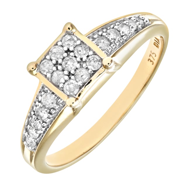 9K (375) Yellow Gold: 1.8gr; # Diamond: 0.25ct