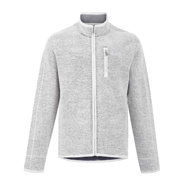 86% Organic Cotton, 14% Recycled Polyester. Fabric: Macaroni. Design: Logo. Hanging Loop. Neckline: High-Neck, Waffle Lined. Sleeve-Type: Long-Sleeved. Pockets: 2 Side Pockets, 1 Chest Pocket, Zip, Waffle Lined. Fastening: Full Zip. Sustainability: Eco Friendly, Made from Recycled Materials. S: 37 in. M: 40 in. L: 43 in. XL: 46 in. XXL: 49 in. 3XL: 52 in. 4XL: 55 in. 5XL: 58 in.