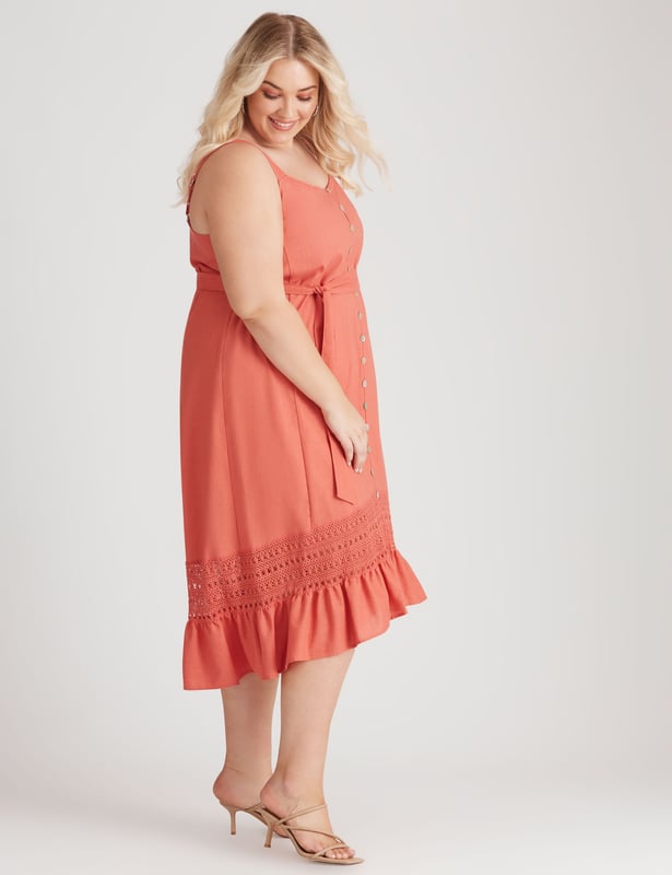 Coral sundress plus store size