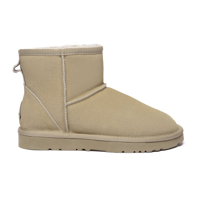 Discover the Ostrich Boots, a favourite among A-list celebrities, perfect for your winter wardrobe staple. These iconic boots effortlessly complement any outfit, whether you're relaxing at home or out running errands, seamlessly merging style with practicality for enduring comfort.

Product No. EAU3017

Description:
- Cow Suede Upper
Sheepskin Wool Insole and Lining
- EVA Sole