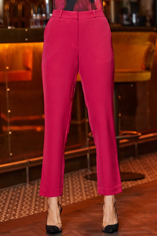 Head-turning trousersCut to an elegant tapered silhouetteSmart crease front for a sleek tailored lookTreat yourself to the matching blazerStyle with a shirt and courts for the officeDress them down with flats and a knitInside leg to fit: Short 29" | Regular 31" | Long 33"