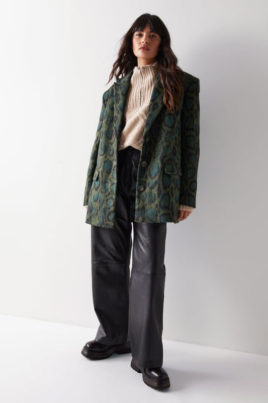 SNAKE-PRINT TAILORED COAT