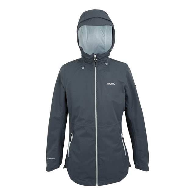 100% Polyester. Lining: Mesh, Printed. Fabric: Textured. Design: Logo, Plain, Text. 118gsm. Fabric Technology: Breathable, Durable Water Repellent Finish, Isotex 10000, Waterproof, Windproof. Cuff: Curved, Part Elasticated. Neckline: Hooded. Sleeve-Type: Long-Sleeved. Taped Seams. Hood Features: Grown On Hood, Technical, Toggle Adjuster, Wired Peak. Pockets: 1 Inner Pocket, 2 Side Pockets, Zip. Fastening: Full Zip. Waterproof Rating: 10000mm. 10000g/m²/24hrs. Hem: Shockcord Hem. 6 UK: 30 in. 8 UK: 32 in. 10 UK: 34 in. 12 UK: 36 in. 14 UK: 38 in. 20 UK: 45 in. 22 UK: 48 in. 24 UK: 50 in. 18 UK: 43 in. 16 UK: 40 in.