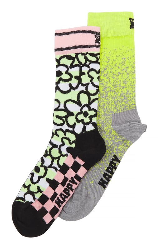 2 Pack Colourful Party Socks Giftbox Set by Happy SocksEmbrace extraordinary comfort and vivid style with the 2-Pack Colourful Party Socks Giftbox Set. Designed to cater to a variety of shoe sizes (36-40, 41-46), these versatile socks harmoniously blend with both casual and formal outfits, making them an ingenious addition to your wardrobe collection. Revel in the outstanding comfort these socks deliver, an absolute essential for everyone.These socks are meticulously crafted to inject a burst of freshness and zest into your daily attire. Boasting an expert mix of comfort, refinement, and adaptability for all seasons, these socks are fashioned to keep pace with your dynamic lifestyle. Made from a breathable mix of 86% Cotton, 12% Polyamide, and 2% Elastane, these unique socks cater perfectly to everyone's comfort needs.The 2-Pack Colourful Party Socks Giftbox Set brings along an array of advantages. Their distinctive floral pattern adds a touch of playful charm to your look, while the soft, breathable combed cotton promises lasting comfort. Moreover, our sweat-absorbent fabric blend ensures top-notch foot hygiene, keeping your feet fresh and odour-free always. Dive into the perfect harmony of comfort and style with this 2-Pack Colourful Party Socks Giftbox Set - your go-to choice for superior sock wear.Key Product Details- Beautiful and colourful- Superior quality materials- Unique design- Suitable for all seasons- Perfect for casual and formal occasions- Extensive size range (36-40, 41-46)