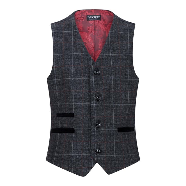 Mejore su estilo con esta prenda de alta calidad de tweed de algodón antracita, que le permitirá lucir un estilo elegante, formal, tradicional o vintage. Este toque moderno y elegante aporta un toque clásico de elegancia con un toque moderno. Esto lo hace único: Jacke: Zwei-Knopf-Design, das schön fällt. Construcción de media lona, que se adapta a la época del año en la que se lleva, mangas ajustadas y un cierre individual para una mayor elegancia. Oeste: Estilo clásico con tapas de madera. Rückenversteller für eine individuelle Passform. Anzugdetails: Ideal para cumpleaños, bodas, fiestas y eventos vintage. El diseño de tres piezas se compone de chaqueta, chaleco y manguito. Esta prenda de tweed antracitafarbena en tonos marrones es ideal para llevar todo el día y mantener el equilibrio entre la moda actual y la más moderna. Para el estilo adecuado, también es necesario un adaptador de corriente adecuado.