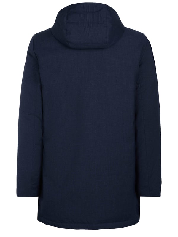 50% lana, 50% poliéster; abrigo Tommy Hilfiger;  Modelo: TT0TT04445427;  capucha;  Cremallera con tapeta de botones;  Dos bolsillos delanteros, dos bolsillos en el pecho;  Detalles del logo de Tommy Hilfiger