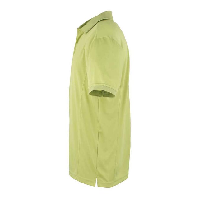 100% Polyester. Fabric: Micro Pique. Design: Plain. Neckline: Knitted, Ribbed Collar, Turn Down Collar. Cuff: Ribbed. Sleeve-Type: Short-Sleeved. Hem: Twin Needle Stitch. Fabric Technology: Coolchecker, Dye-Retention, Moisture Wicking, Quick Dry. 3 Button Placket, Easy-Care, Long Length, Panel Detail, Self-Coloured Buttons, Side Vents. 155gsm. Sustainability: REACH, Sedex, WRAP Certified.