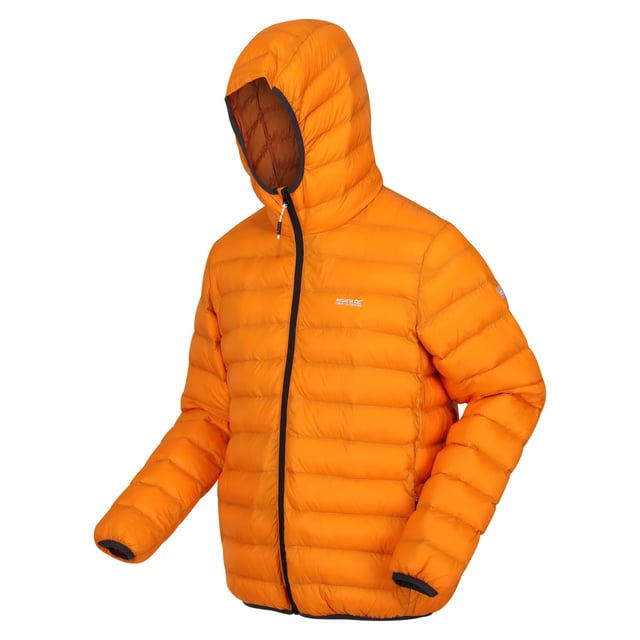 Material: 100% Polyamide. Fabric: Baffled, Synthetic Down Touch. Design: Logo. Fabric Technology: DWR Finish, Insulating, Lightweight. Neckline: Hooded. Sleeve-Type: Long-Sleeved. Padded. Cuff: Stretch Binding. Hood Features: Grown On Hood, Stretch Binding. Pockets: 2 Lower Pockets, Zip. Fastening: Full Zip. Hem: Stretch Binding. Denier: 20D. Sustainability: Feather-Free, Made from Recycled Materials.