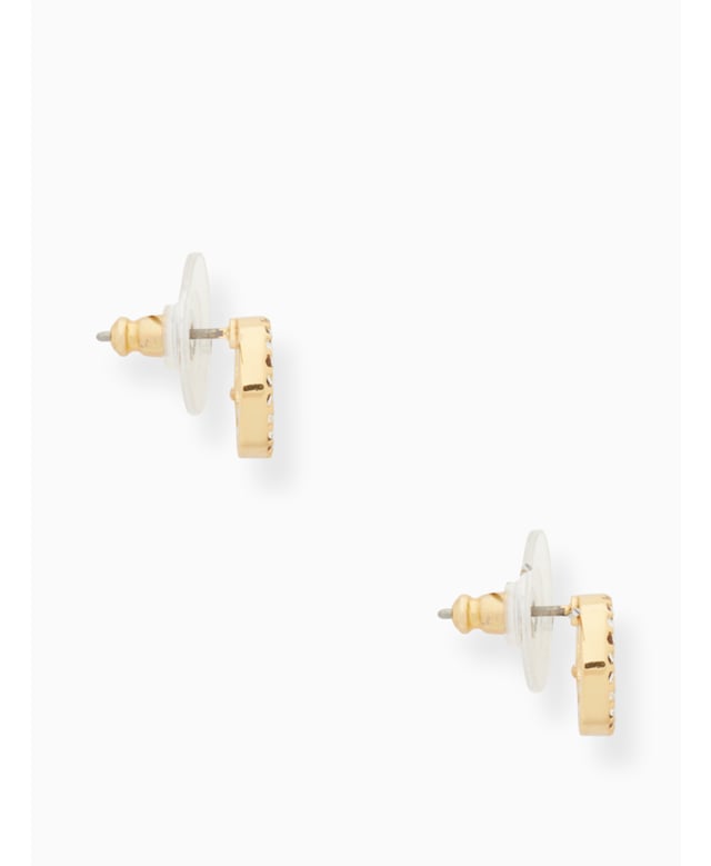 Pave Halo Spade Studs,  Length: 0.90 Cm,  Width: 1.00 Cm,  Height: 1.10 Cm