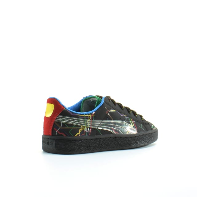 Puma Basket x Dee y Ricky Black Leather Mens Papacers 361498 01