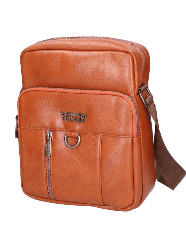 Northampton polo club Herren -Messenger -Umhängetasche in veganem Leder mit Einzelfach.