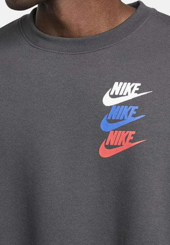 Nike Mens Standard Issue Crew Tracksuit in Dark Smoke Grey