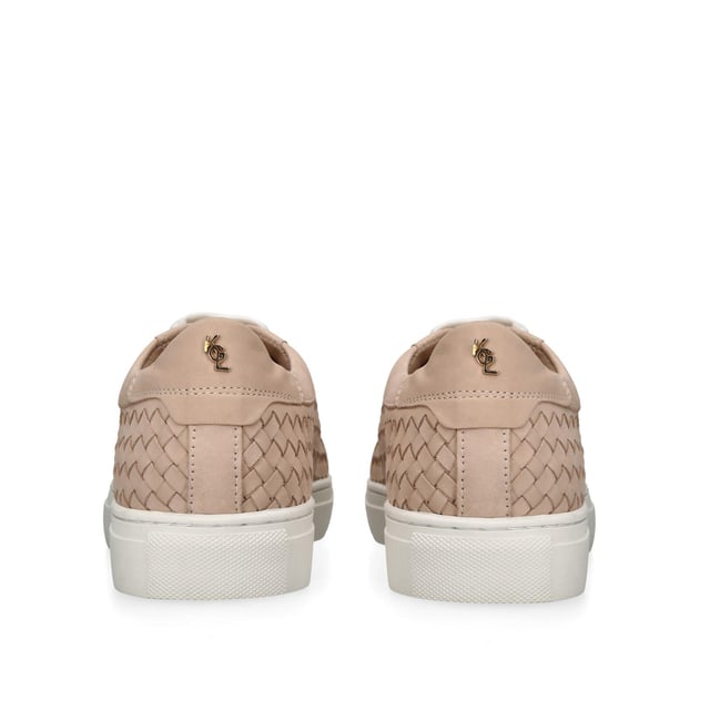 KGL Dulwich Weave from Kurt Geiger London is a low top, lace up trainer with a weave style blush upper.