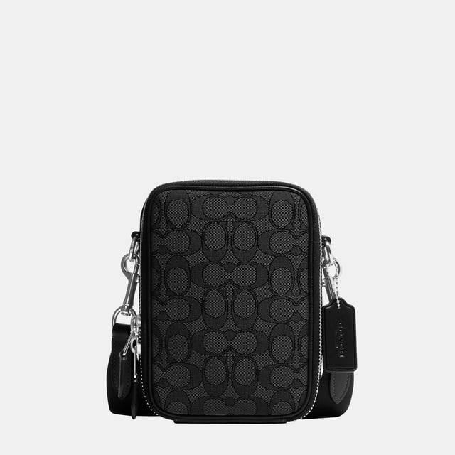 Stanton Crossbody in Signature Jacquard Length 12.5cm,  Width 5.0cm, Height 18.0cm