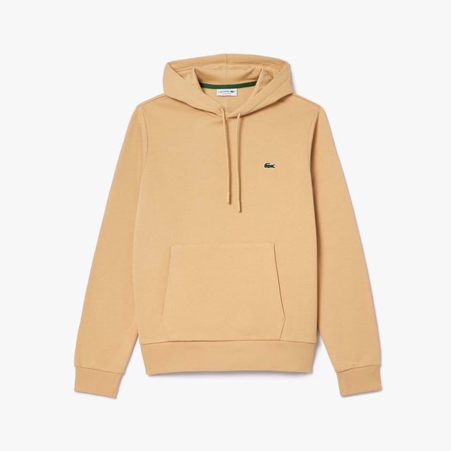 Men's Lacoste Organic Cotton Hoodie Classic fit  natural ease  Jersey lined hood  Kangaroo pocket Embroidered crocodile sewn onto chest Brushed organic cotton fleece Men's Lacoste Organic Cotton Hoodie Classic fit  natural ease  Jersey lined hood  Kangaroo pocket Embroidered crocodile sewn onto chest Brushed organic cotton fleece