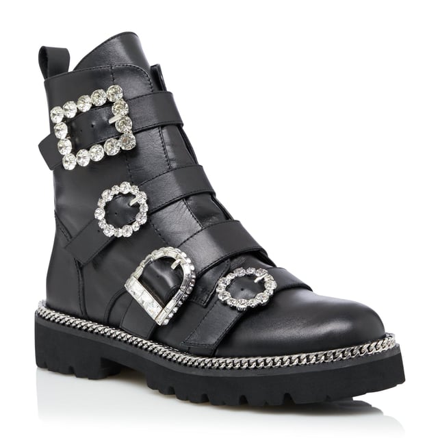 Ladies buckle biker discount boots