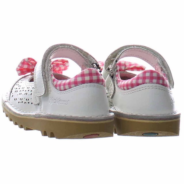 Kickers Kick Bowtie 2 Strap Up White Smooth Leather Shops 1_15773
