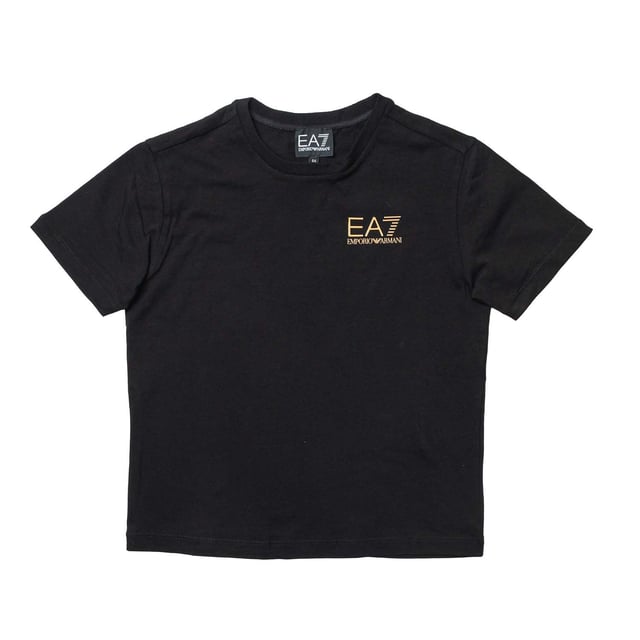 Boy s Emporio Armani EA7 Juniors Core ID T Shirt in Black Gold