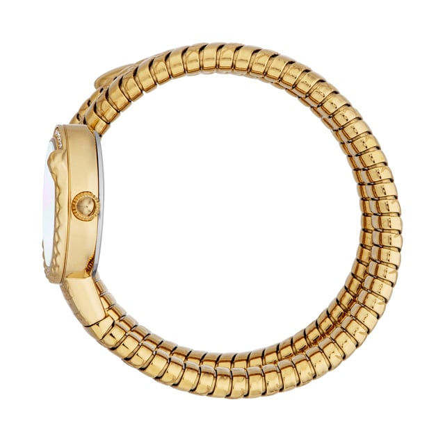 De Just Cavalli JC1L302M0025 uit de Signature Snake-collectie heeft een stijlvolle armband van roestvrij staal in goudkleur met een breedte van 10 mm. De kast heeft een breedte van 23 mm en is gemaakt van roestvrij staal met een gesloten achterdeksel. Het ontwerp is rond en is uitgerust met een mineraalglas voor duurzaamheid. Het horloge is waterdicht tot 30 meter (100 voet), waardoor het geschikt is voor dagelijks gebruik.