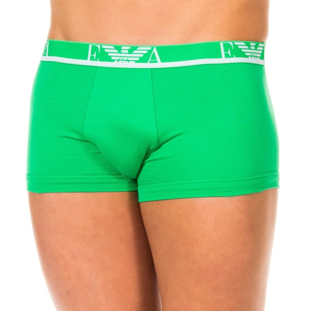 Pack-2 Boxer Emporio Armani. 
 Made in stretch cotton. 
 Color black with green tone and waistband with waistband to create. 
 Elastic waistband with the name and logo embroidered signature consecutively. 
 comfortable and breathable fabric. 
 Anatomical front, with capacity to hold loosely. 
 Seams views tone. 

 Composition: 
 - 95% Cotton. 
 - 5% spandex. 

 Washing instructions: 
 -Wash Temperature max. 40C. 
 No bleach. 
 Supports dry cleaning. 
 -Allows Tumble dry. 
 -Planchar Temperature max. 130C. 


 Composition: 95% Cotton, 5% Elastane
 Care:
-Wash at max temperature. 40ºC.
 -Do not use bleach.
 -Supports dry cleaning.
 -Allows you to use a dryer.
 -Iron at max temperature. 130ºC.