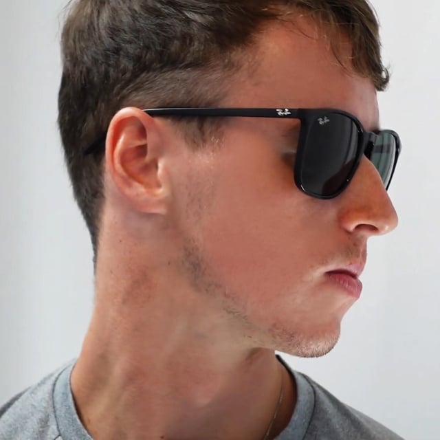 Ray-Ban Sunglasses RB4387 639980 Transparent Blue Blue Gradient are a simple slim design with a square shape and keyhole bridge design.