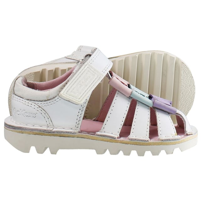 Pateadores de la corbata de la corbata up blanca de cuero suave de cuero sandalias 1_15771