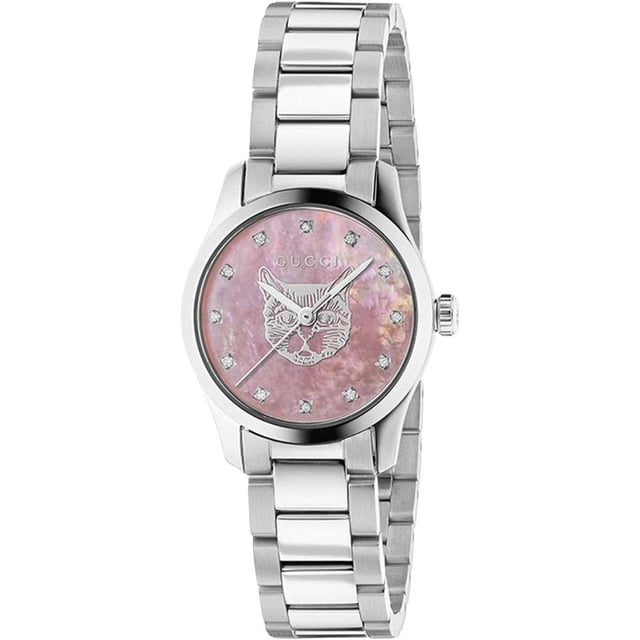Model: YA1265025EAN: 0731903484955Movement: QuartzBracelet color: SilverWaterproofing: 50 meters / 5 ATMDial Color: Pink Mother of Pearl (Mystic Cat)Bracelet material: Stainless SteelCase Material: Stainless SteelDial diameter: 27 mmGender: Women'sDisplay: AnalogStyle: CasualShape: RoundBand Type: BraceletMPN: YA1265025
