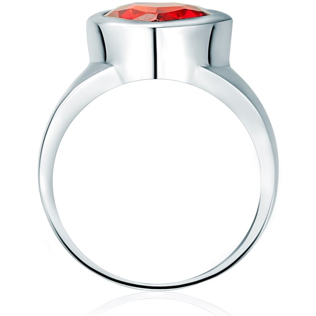 Farge the fire of love again with this exciting band ring from the Classic Collection of Rafaela Donata. On a wide ring rail made of finely polished sterling silver, a heart -shaped zirconia is enthroned in a narrow frame, which ensures that not only because of its size, but above all through its irresistible lights. The special cut and the phenomenal transparency literally let its viewer dive into the splendor of the stone and it is difficult to tear away from its attraction. Turn yourself to reincarnation of passion with this ring!