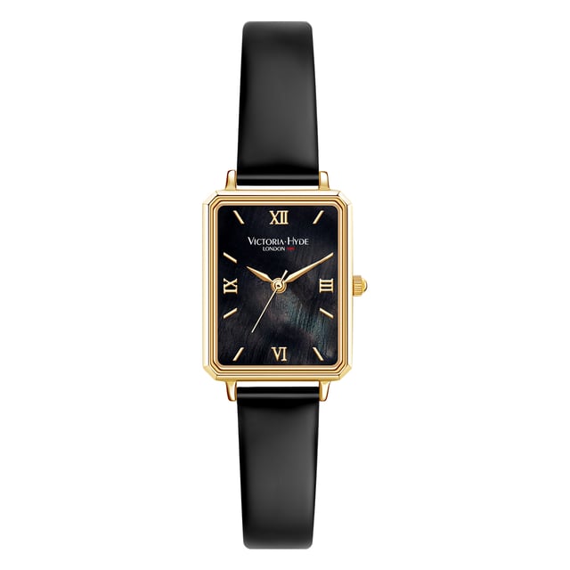 The Hampton watches by Victoria Hyde London impress with their classic elegance. The square case of the watch is a real eye-catcher and shines in shiny gold.
Movement: Miyota 2035
Glass： Mineral glass
Watch Strap Material： Leather
case size： 22mm x 28mm
Watch strap width : 12mm