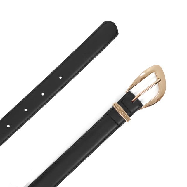Revitalise your belt collection with Norla, this season's must-have leather accessory. Featuring an always-chic gold buckle and subtle Dune London branding, this versatile design can be teamed with dresses, skirts or tailored trousers. Norla is about to become an essential in your year-round wardrobe. Small/medium measures 70cm-88cm Medium/large measures 80cm-98cm