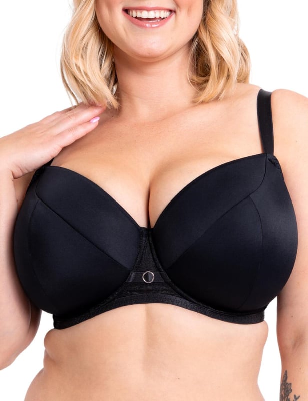 Enjoy total comfort and a stylish aesthetic with this gorgeous t-shirt balcony bra from the Lace Daze collection by Curvy Kate! A wonderfully flattering balcony neckline with padded cups ensures a beautiful silhouette, while the minimalist design promises a bra that goes with any outfit. Underwiring, fully adjustable straps, and a hook and eye closure offers a fantastically supportive and secure fit even in larger sizes, giving you the confidence you deserve to enjoy your day! A delicate metallic detail between the cups finishes this fabulous bra off with an eye-catching flourish. Pair with matching briefs from the Lace Daze range for a flirty and complimenting ensemble!

Gorgeous t-shirt balcony bra
Padded cups and balcony neckline
Underwired
Minimalist, chic design
Thick underband
Fully adjustable straps
Hook and eye fastening
Matching items available
Country of origin: China
Composition: Main: 84% Nylon | 16% Elastane
Composition: Lace: 87% Polyamide | 13% Elastane
Composition: Lining: 50% Polyamide | 50% Polyester
Composition: Wing Mesh: 77% Nylon | 23% Elastane
Listed in UK sizes
 Padded T-Shirt Balcony Bra