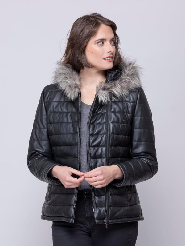Ennerdale Quilted Leather Jacket in Black