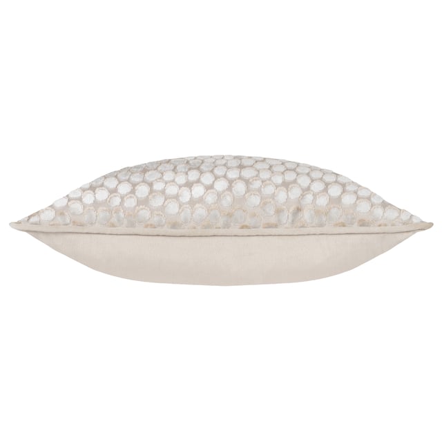The Lanzo cushion is cleverly designed with small, abstract circles of dark and light cut velvet, to create a stunning 3D-like effect. It provides a subtle injection of verve and colour, sitting effortlessly and elegantly on your home furnishings. Finished with a soft velvet reverse, complimenting piped trim and a hidden zip fastening, Lanzo will make its mark in any surroundings.
