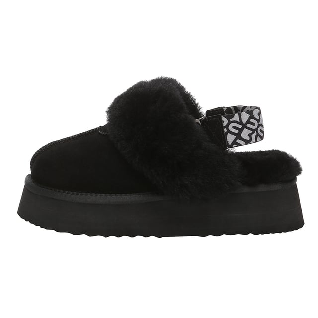 EVER AU Zapatillas de plataforma con correa extraíble para mujer-WAGTAIL Con la máxima comodidad y un poco de ascensor. Experimente el atractivo vanguardista de las zapatillas Wagtail. Con parte superior de ante vacuno tratado con un revestimiento resistente al agua. La característica adicional de una correa extraíble significa la opción de usarlos con o sin, lo cual es excelente para esa flexibilidad adicional con tus combinaciones de atuendos. Especificación: Parte superior de gamuza Piel de oveja cálida Forro de lana Plantilla de lana suave de piel de oveja Suela de EVA Tecnologías: Water & Parte superior resistente a las manchas Suela exterior antideslizante