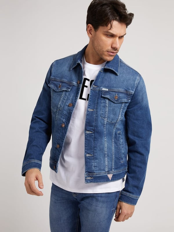 Guess classic denim jacket sales